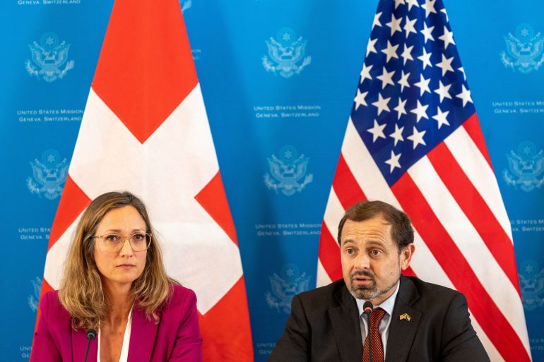 U.S. Envoy for Sudan, Tom Perriello attends a press briefing... (رويترز)