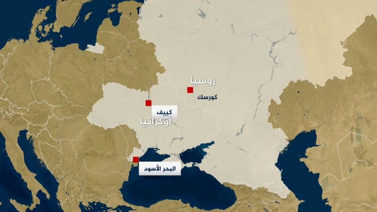 خريطة: روسيا كورسك أوكرانيا Map: Russia Kursk Ukraine