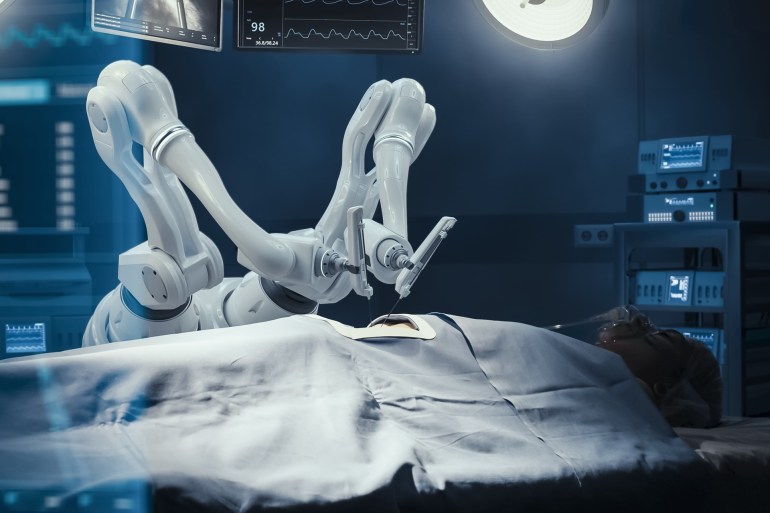 Surgery Patient Laying On Surgical Table