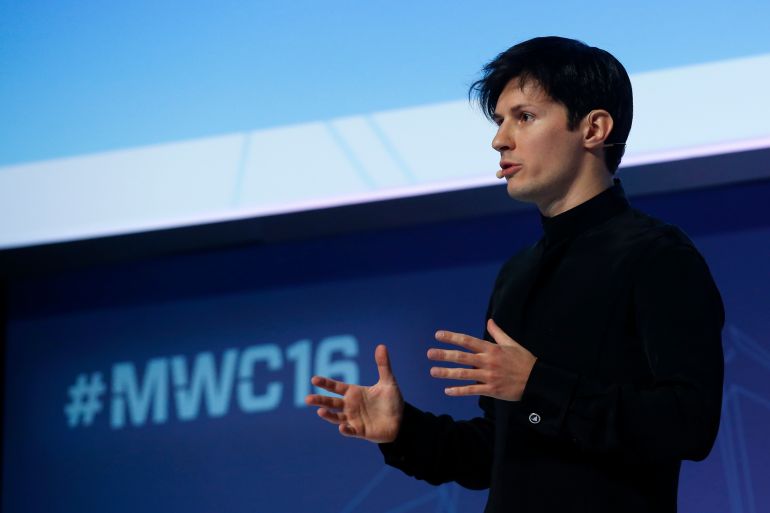 Founder and CEO of Telegram Pavel Durov delivers a keynote speech during the Mobile World Congress in Barcelona, Spain February 23, 2016. REUTERS/Albert Gea