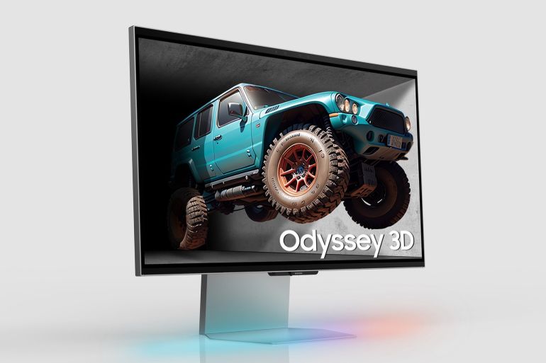 سامسونج Odyssey 3D الجديدة تتيح إمكانية عرض المحتويات ثلاثية الأبعاد دون الحاجة إلى ارتداء نظارة. (النشر مجاني لعملاء وكالة الأنباء الألمانية “dpa”. لا يجوز استخدام الصورة إلا مع النص المذكور وبشرط الإشارة إلى مصدرها.) عدسة: Samsung صور: dpa