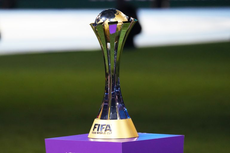 jeddah, saudi arabia - december 22: the trophy is seen prior to the fifa club world cup final between manchester city and fluminense at king abdullah sports city on december 22, 2023 in jeddah, saudi arabia. (photo by etsuo hara/getty images)