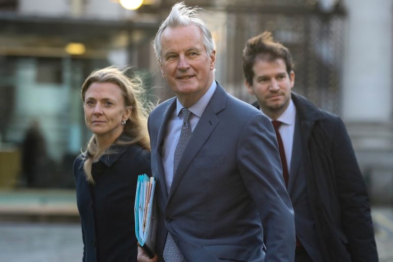 European Union's chief Brexit negotiator Michel Barnier arrives at Government Buildings in Dublin, Ireland January 27, 2020. REUTERS/Lorraine O'Sullivan