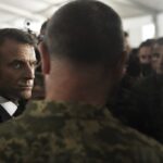 Macron inspects Ukraine troops at a French military camp ahead of a meeting with Zelenskyy