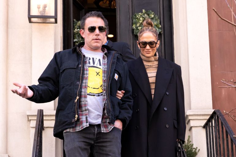 new york, ny - march 30: ben affleck and jennifer lopez are seen out and about on march 30, 2024 in new york, new york. (photo by mega/gc images)